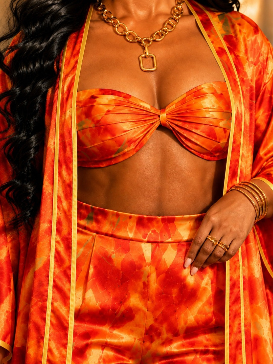 The Sunset Sovereign Kimono Lounge Set