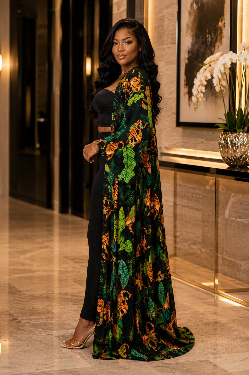 Safari Noir Kimono Duster Set