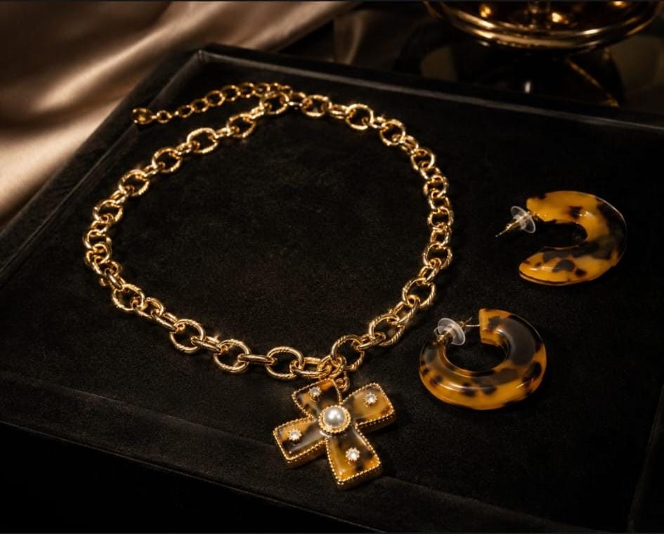 Imperial Tortoiseshell Link & Hoop Set